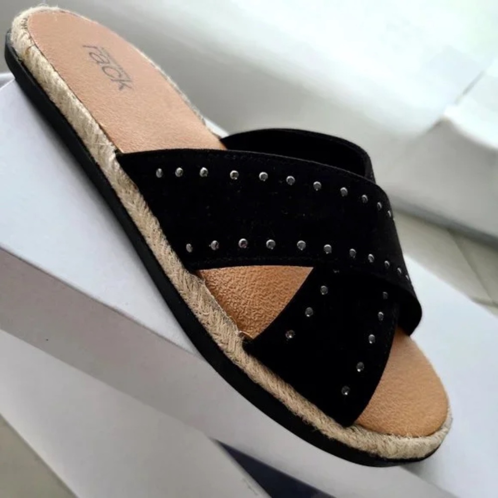 NWOB Black Espadrille Sandals - Size 7